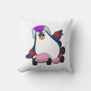 Penguin som infogad Skater med infogade skal Kudde