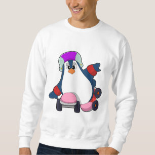 Penguin som infogad Skater med infogade skal Lång Ärmad Tröja