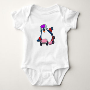 Penguin som infogad Skater med infogade skal T Shirt