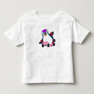 Penguin som infogad Skater med infogade skal T Shirt