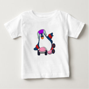 Penguin som infogad Skater med infogade skal T Shirt