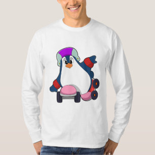 Penguin som infogad Skater med infogade skal T Shirt