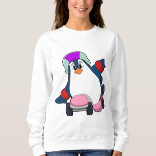 Penguin som infogad Skater med infogade skal T Shirt