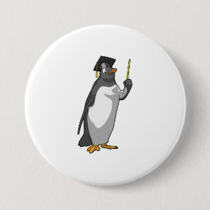 Penguin som lärare med pekare knapp