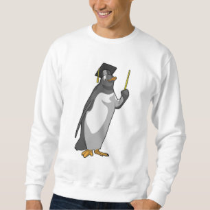 Penguin som lärare med pekare lång ärmad tröja