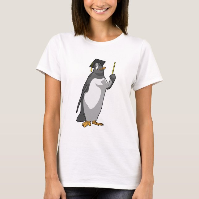Penguin som lärare med pekare t shirt (Framsida)