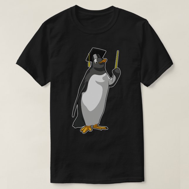 Penguin som lärare med pekare t shirt (Design framsida)