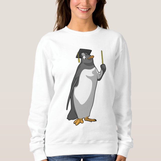 Penguin som lärare med pekare t shirt (Framsida)