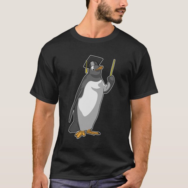 Penguin som lärare med pekare t shirt (Framsida)