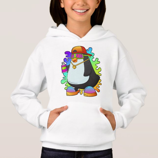Penguin som målarfärg med spray t shirt (Framsida)