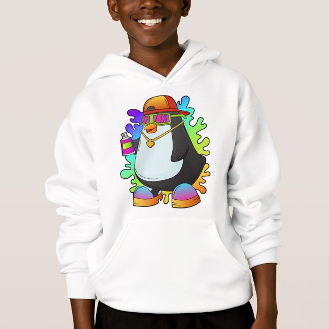 Penguin som målarfärg med spray t shirt (Framsida)