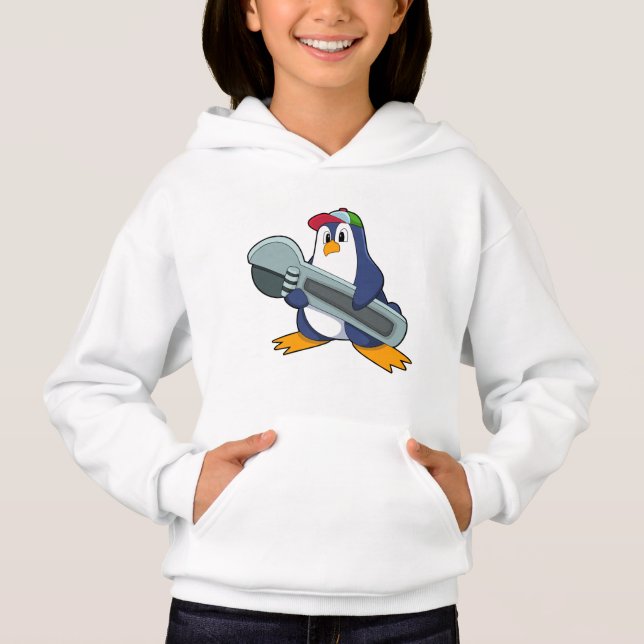 Penguin som Mekaic med Verktyg T Shirt (Framsida)