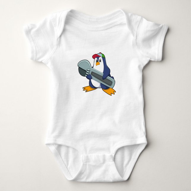 Penguin som Mekaic med Verktyg T Shirt (Framsida)