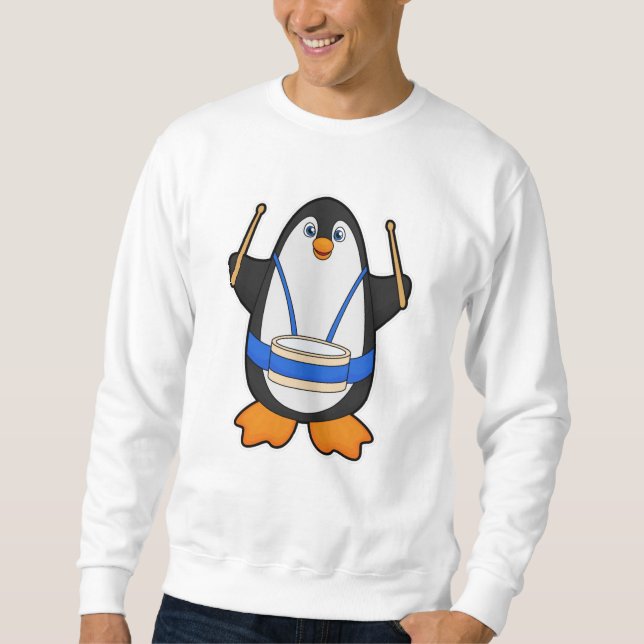 Penguin som musiker med rom lång ärmad tröja (Framsida)