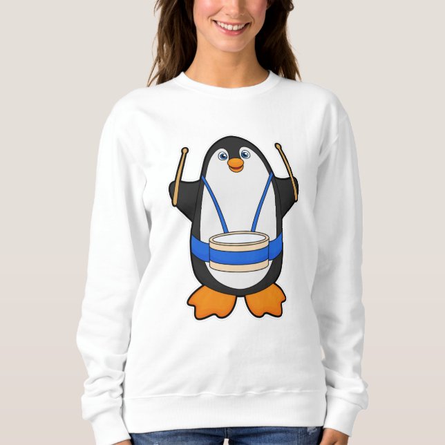 Penguin som musiker med rom t shirt (Framsida)