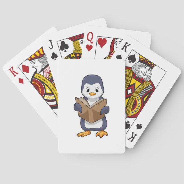 Penguin som Nerd med Bok Casinokort (Baksidan)