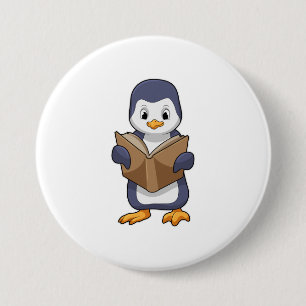 Penguin som Nerd med Bok Knapp