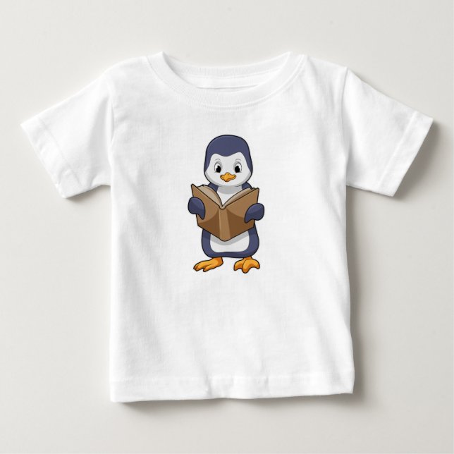 Penguin som Nerd med Bok T Shirt (Framsida)