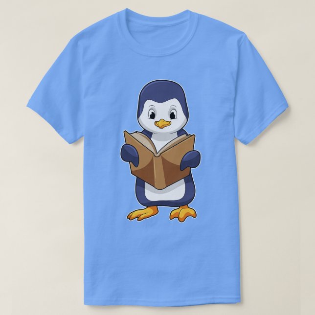 Penguin som Nerd med Bok T Shirt (Design framsida)