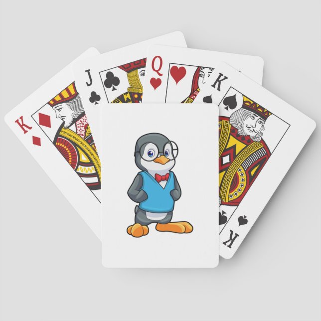 Penguin som Nerd med glasögon Casinokort (Baksidan)