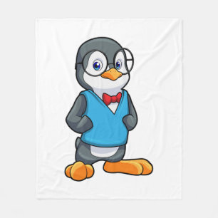 Penguin som Nerd med glasögon Fleecefilt