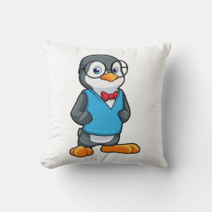 Penguin som Nerd med glasögon Kudde