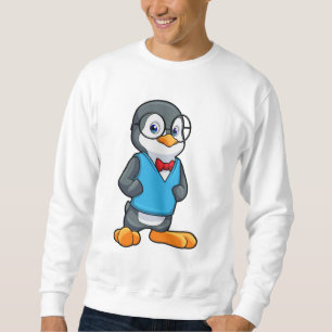 Penguin som Nerd med glasögon Lång Ärmad Tröja