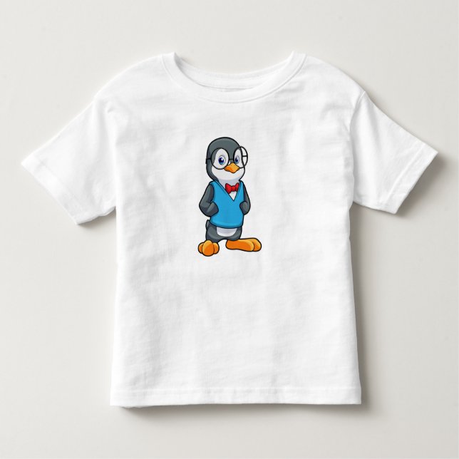 Penguin som Nerd med glasögon T Shirt (Framsida)