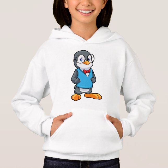 Penguin som Nerd med glasögon T Shirt (Framsida)