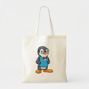 Penguin som Nerd med glasögon Tygkasse