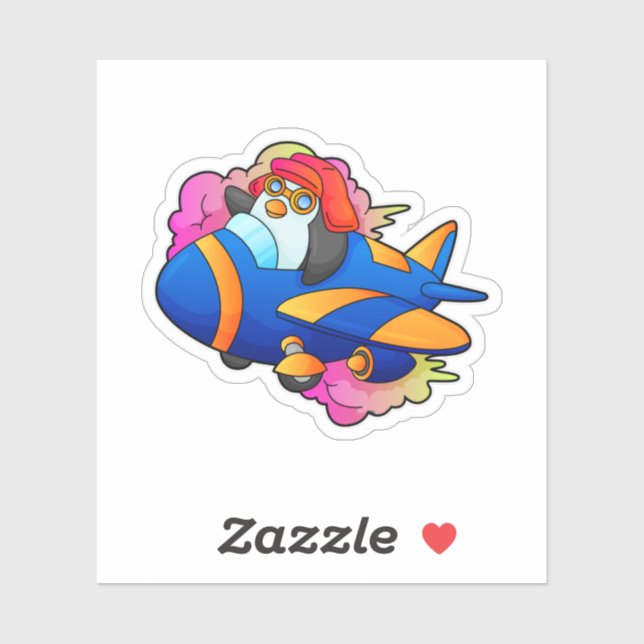 Penguin som pilot med Flygplan Klistermärken (Ark)