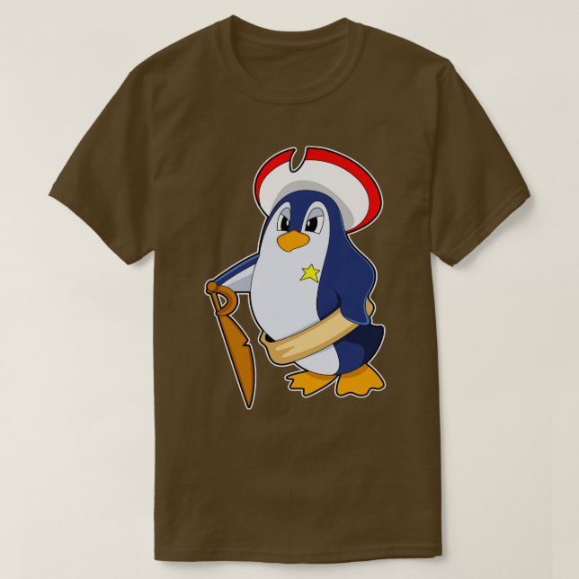 Penguin som Pirat med Hat 1 T Shirt (Design framsida)