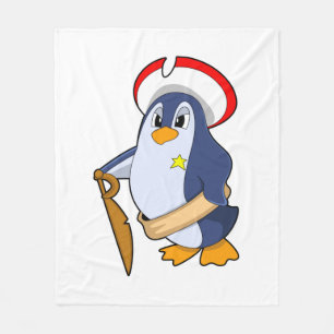 Penguin som Pirat med Hat Fleecefilt