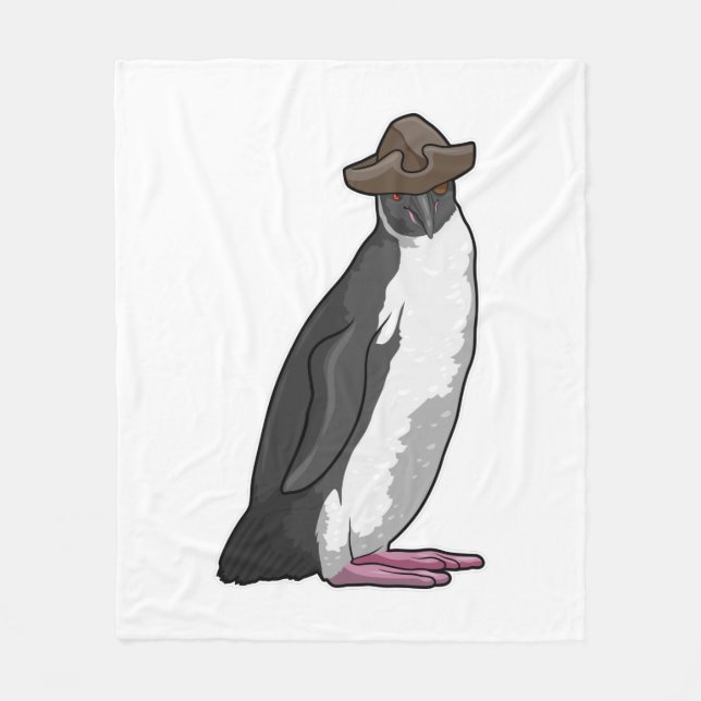 Penguin som Pirat med Hat Fleecefilt (Framsidan)