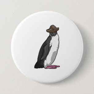 Penguin som Pirat med Hat Knapp