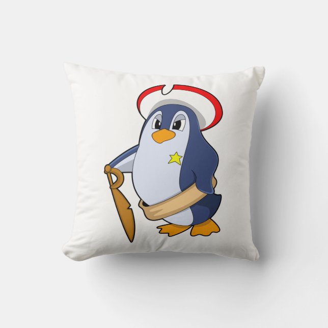 Penguin som Pirat med Hat Kudde (Framsida)