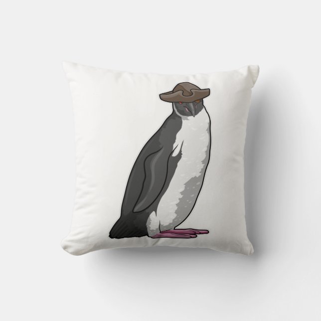 Penguin som Pirat med Hat Kudde (Framsida)