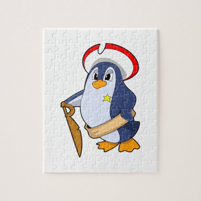 Penguin som Pirat med Hat Pussel (Vertikal)