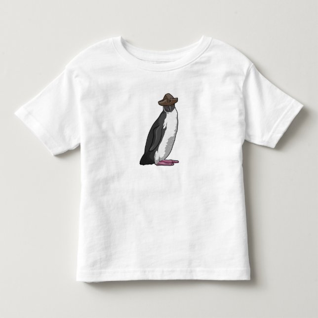 Penguin som Pirat med Hat T Shirt (Framsida)
