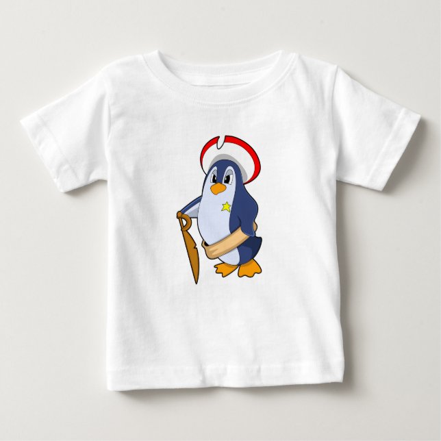 Penguin som Pirat med Hat T Shirt (Framsida)