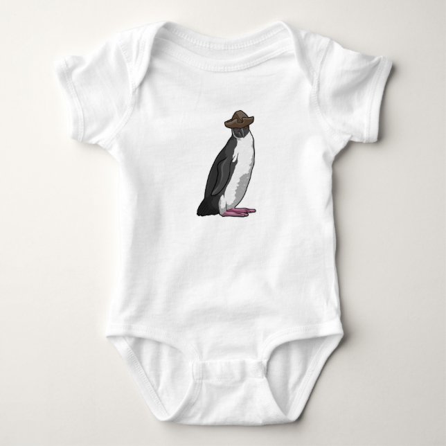 Penguin som Pirat med Hat T Shirt (Framsida)