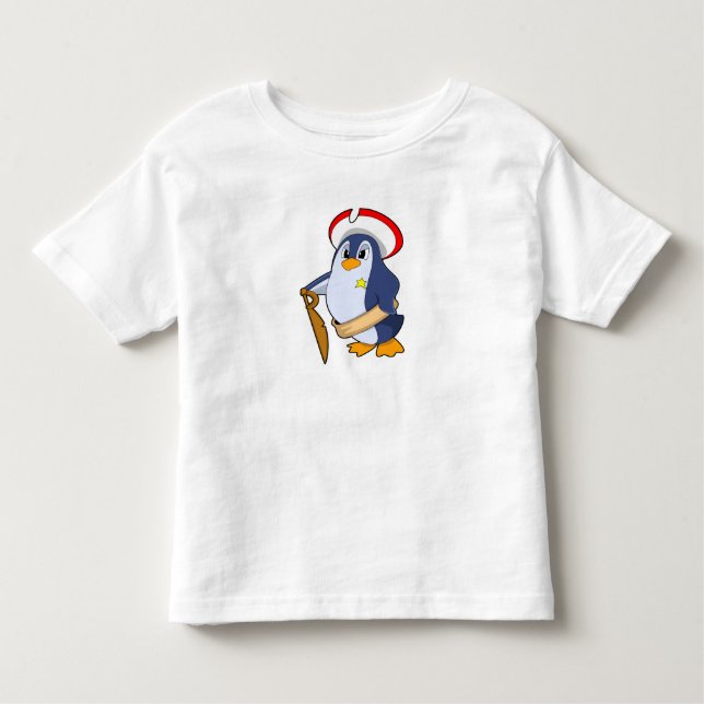 Penguin som Pirat med Hat T Shirt (Framsida)