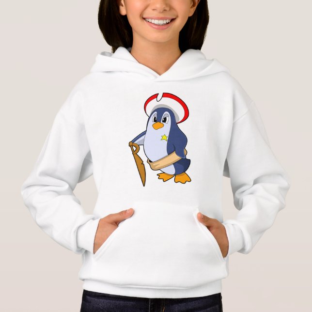 Penguin som Pirat med Hat T Shirt (Framsida)