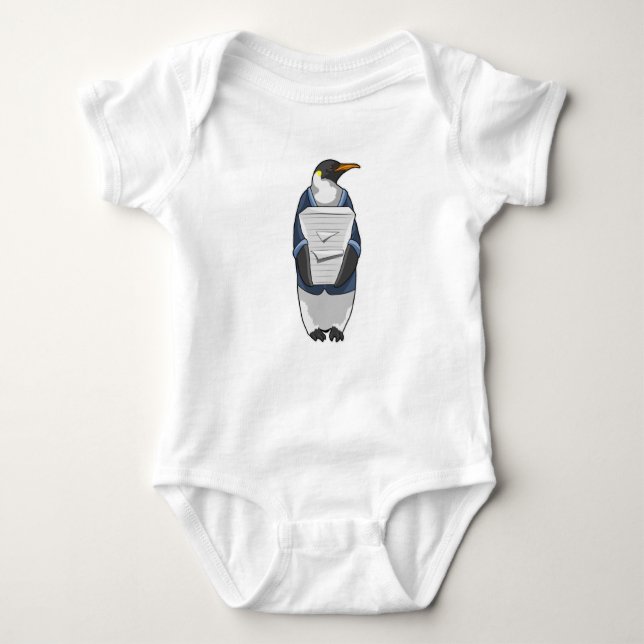 Penguin som sekreterare vid Stack of papper T Shirt (Framsida)