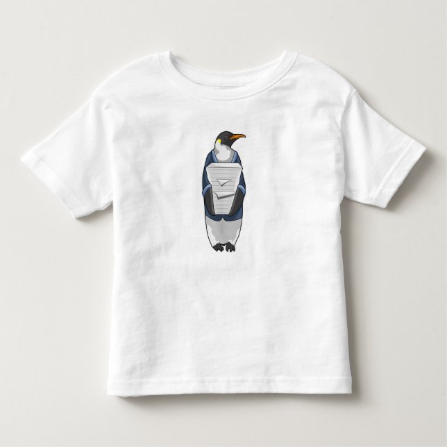 Penguin som sekreterare vid Stack of papper T Shirt (Framsida)