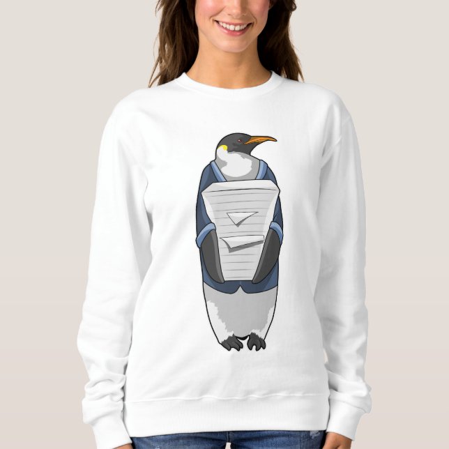 Penguin som sekreterare vid Stack of papper T Shirt (Framsida)