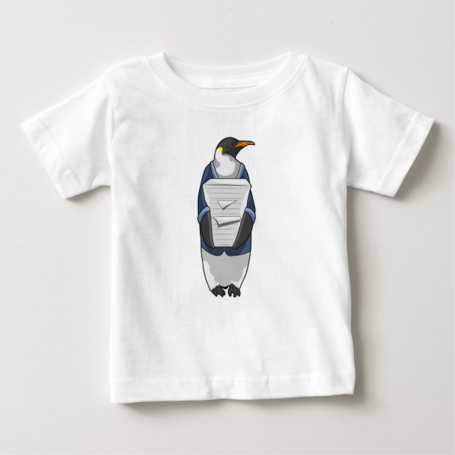 Penguin som sekreterare vid Stack of papper T Shirt (Framsida)