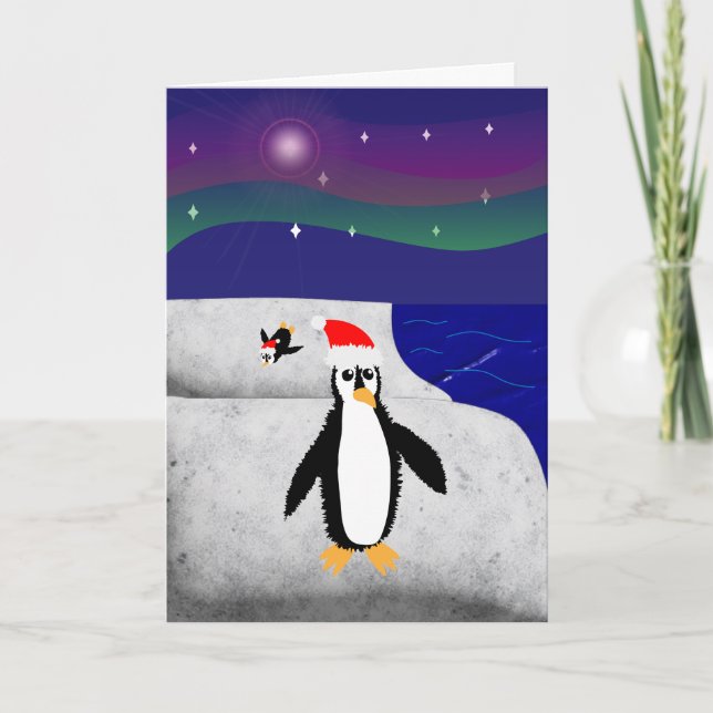 Penguin som ser ut som jul kort (Framsida)