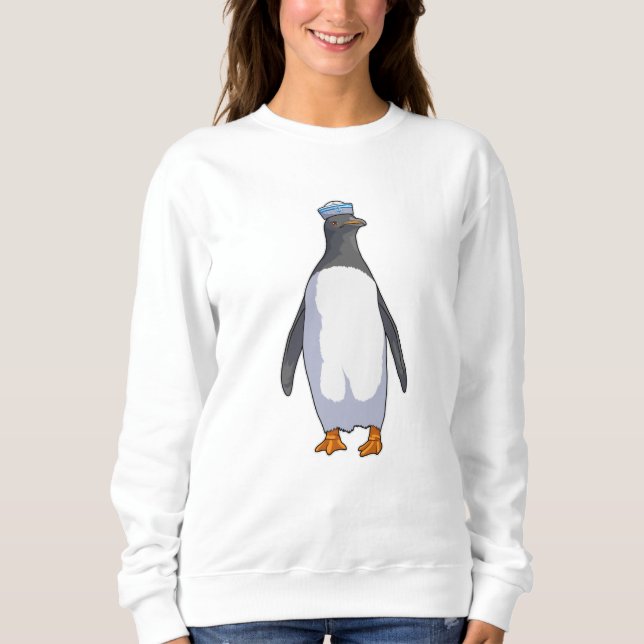 Penguin som sjöman med hatt t shirt (Framsida)
