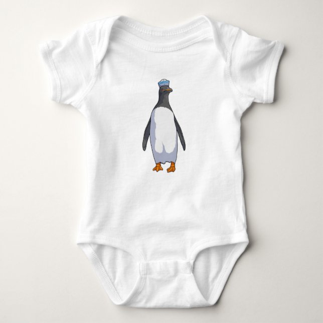 Penguin som sjöman med hatt t shirt (Framsida)